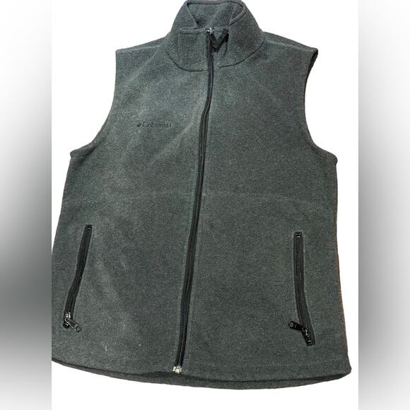 Columbia women’s size medium charcoal gray full zip fleece vest - Picture 1 of 4